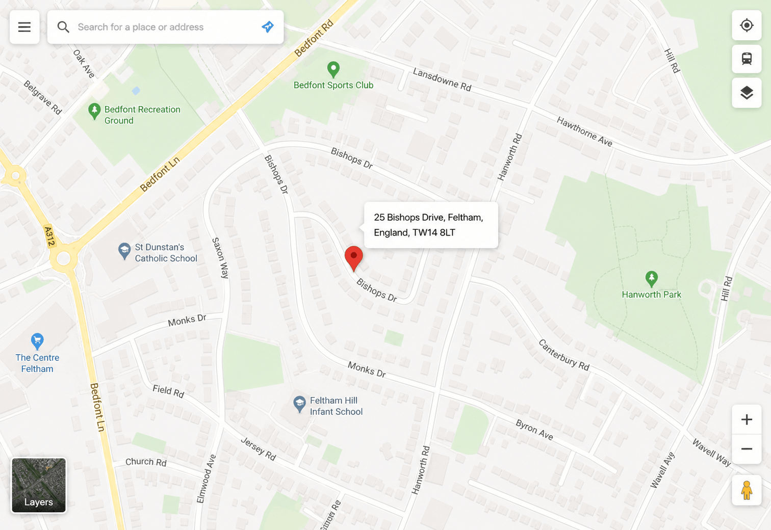 Map showing gardeninghub location in Feltham